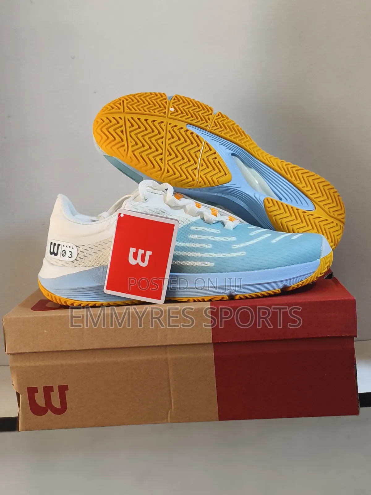 Sky-blue court sneakers